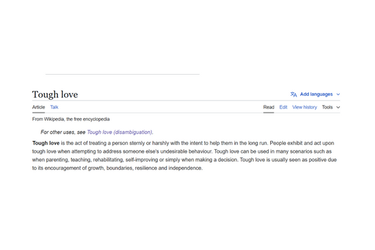 What Is The Tough Love Approach